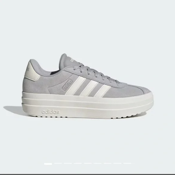 Adidas Women's Gray and White Platform Sneakers - Picture 6 of 9